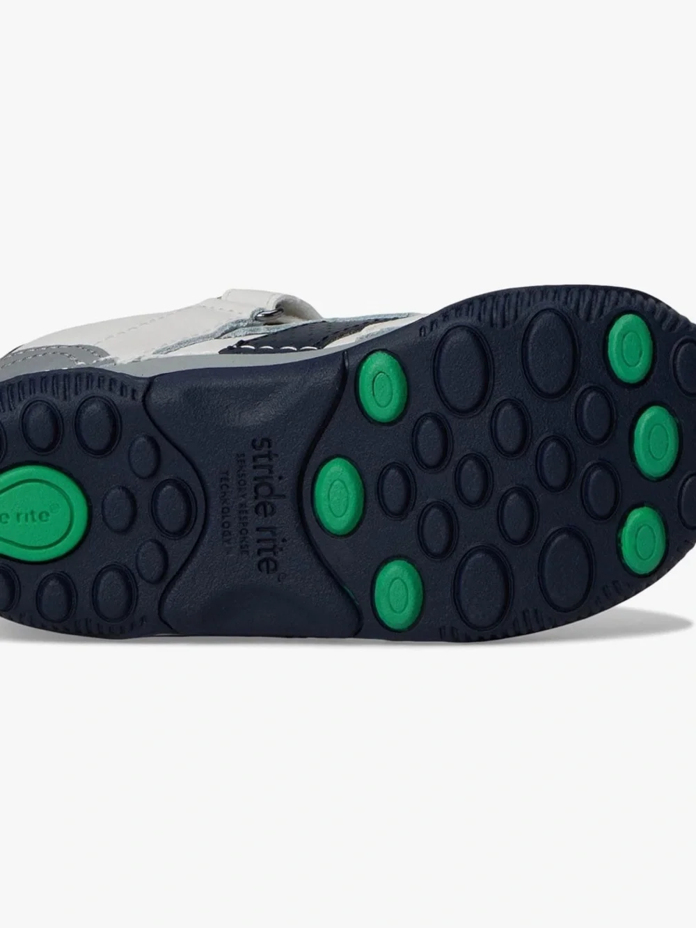 Stride Rite White, Navy & Green Kids Sneakers 011